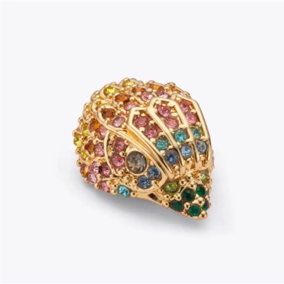 Kurt Geiger Gold Embellished Small Eagle Head Earrings NWT - Picture 2 of 8